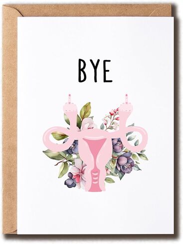 Bye Uterus Card - Funny Hysterectomy Card - Uterus Flower Card - Get Well Soon Card - Menopause Card - Cancel Monthly Subscription Card in Kuwait