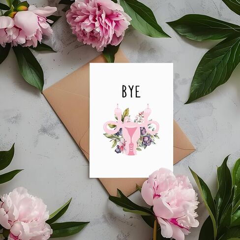 Bye Uterus Card - Funny Hysterectomy Card - Uterus Flower Card - Get Well Soon Card - Menopause Card - Cancel Monthly Subscription Card in Kuwait