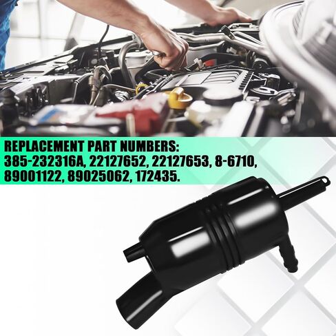 Front Windshield Washer Pump with Grommet, Replaces#385-232316A 22127652 89025062 89001122, Compatible with Silverado Blazer GMC Sierra Buick, Pontiac, Isuzu & Cadillac（1PCS) in Saudi Arabia