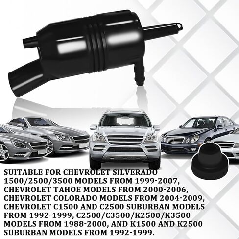 Front Windshield Washer Pump with Grommet, Replaces#385-232316A 22127652 89025062 89001122, Compatible with Silverado Blazer GMC Sierra Buick, Pontiac, Isuzu & Cadillac（1PCS) in Saudi Arabia