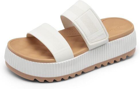 DREAM PAIRS Women's Platform Slip on Adjustable Sandals Lightweight Comfortable Non-Slip Vacation Beach Chunky Open Toe Wedges for Summer Waterproof Shoes 2026 in Saudi Arabia