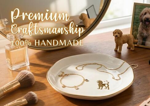InnoBeta Goldendoodle Gifs for women, Ceramic Ring Dish, Jewelry Tray Decorative Trinket Dish for Rings Earrings Necklaces Bracelet Watch Keys, Gifts for Birthday, Mother's Day, Christmas - 4.75" in Saudi Arabia