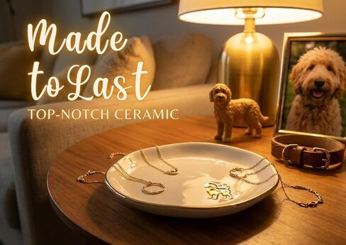 InnoBeta Goldendoodle Gifs for women, Ceramic Ring Dish, Jewelry Tray Decorative Trinket Dish for Rings Earrings Necklaces Bracelet Watch Keys, Gifts for Birthday, Mother's Day, Christmas - 4.75" in Saudi Arabia