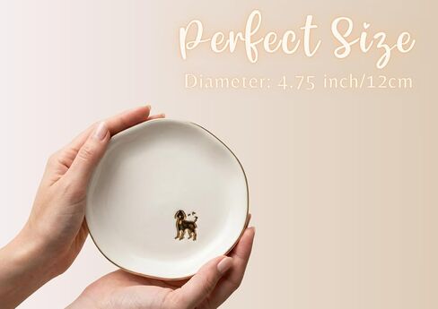 InnoBeta Goldendoodle Gifs for women, Ceramic Ring Dish, Jewelry Tray Decorative Trinket Dish for Rings Earrings Necklaces Bracelet Watch Keys, Gifts for Birthday, Mother's Day, Christmas - 4.75" in Saudi Arabia