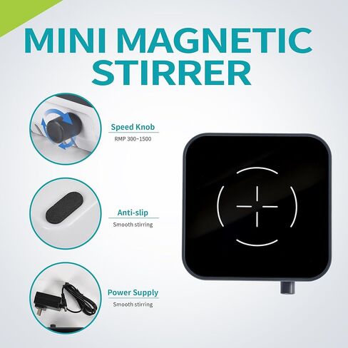 محرك مغناطيسي LICHEN - محرك قوي بدون فرش، سرعة 300～1500 دورة في الدقيقة، سعة 2 لتر لحلول خلط المختبر مع قضيب التحريك in Kuwait