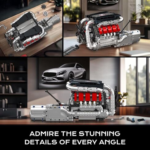 Mould King 10087 L4 Casoline Engine Building Blocks Kit - 1787 Pieces to Build Your Own Mini Engine That Work- DIY STEM Project & Gift for Kids, Teens, & Hobby Kit for Adults in Kuwait