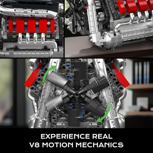 Mould King 10087 L4 Casoline Engine Building Blocks Kit - 1787 Pieces to Build Your Own Mini Engine That Work- DIY STEM Project & Gift for Kids, Teens, & Hobby Kit for Adults in Kuwait