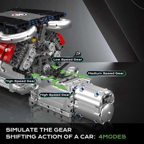 Mould King 10087 L4 Casoline Engine Building Blocks Kit - 1787 Pieces to Build Your Own Mini Engine That Work- DIY STEM Project & Gift for Kids, Teens, & Hobby Kit for Adults in Kuwait