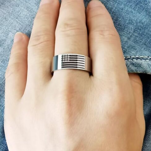 2PCS 8mm Stainless Steel Rings Set for Men & Women, Bullet-Shaped American Flag Band for Wedding, Promise, Anniversary, Patriotic Size 6-13 in Saudi Arabia