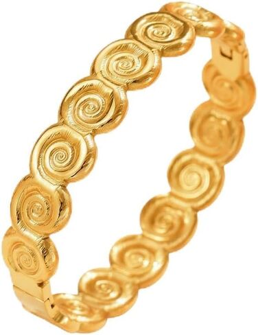 Ocean Beach Style Bangle Bracelets for Women 18K Gold Plated Turtle Fish Conch Bracelet Stainless Steel Waterproof Jewelry Christmas Gifts in Kuwait