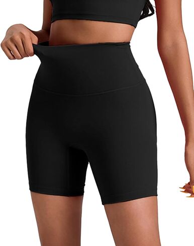 Womens Naked Feeling Biker Shorts 4 Inches High Waist Yoga Workout Running Gym Tummy Control Booty Shorts in Saudi Arabia