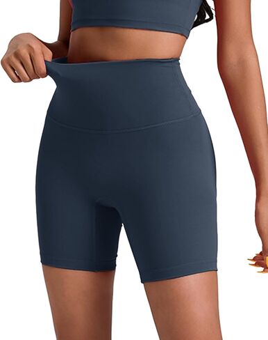 Womens Naked Feeling Biker Shorts 4 Inches High Waist Yoga Workout Running Gym Tummy Control Booty Shorts in Saudi Arabia