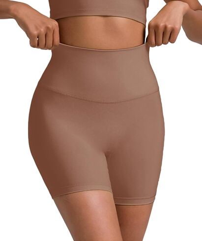 Womens Naked Feeling Biker Shorts 4 Inches High Waist Yoga Workout Running Gym Tummy Control Booty Shorts in Saudi Arabia