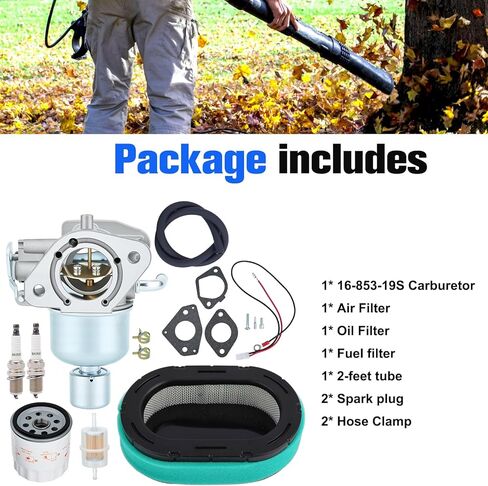 مكربن ​​16-853-19S لـ Kohler KT725 KT730 KT735 KT740 KT745 جزازة العشب Kohler 7000 Series Carburator استبدال 1685319S بفلتر هواء 32 083 09-S in Saudi Arabia