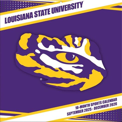 تقويم حائط NCAA LSU Tigers 2026، 12 بوصة × 12 بوصة، تقويم لمدة 16 شهرًا مع غلاف مثبت in Kuwait