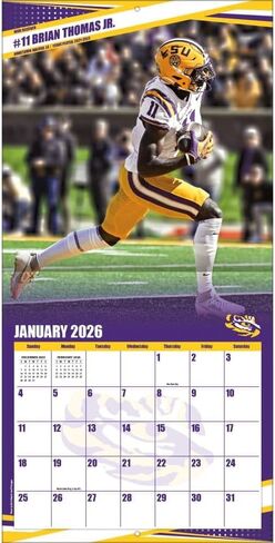 تقويم حائط NCAA LSU Tigers 2026، 12 بوصة × 12 بوصة، تقويم لمدة 16 شهرًا مع غلاف مثبت in Kuwait