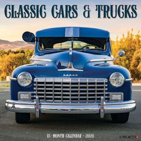 Willow Creek Press, Classic Cars and Trucks 2026 Wall Calendar, 12'' X 12'', 18-Month Calendar with Stapled Binding in Saudi Arabia