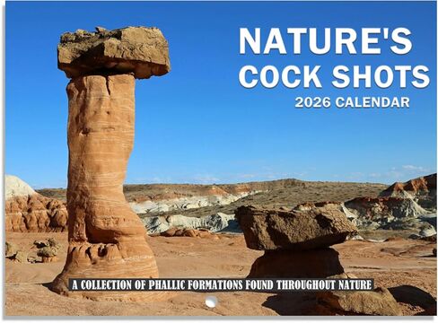 Nature's Cock Shots Calendar 2026,Nature'S Dick Calendar Natures Penis for Home Office White Elephant Gift Gag Gift in Kuwait