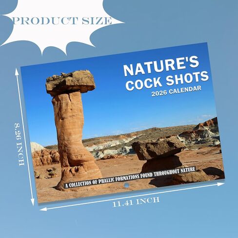 Nature's Cock Shots Calendar 2026,Nature'S Dick Calendar Natures Penis for Home Office White Elephant Gift Gag Gift in Kuwait