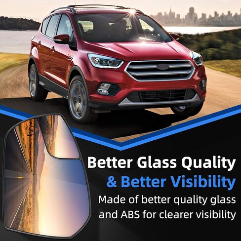 Driver Side Mirror Replacement for Ford Escape 2017 2018 2019 - Left Side Mirror Glass, Rear View Mirrors Glass with Power Heated in Saudi Arabia