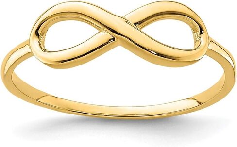 Solid 14k Yellow Gold Infinity Love Knot Symbol Ring Band in Saudi Arabia