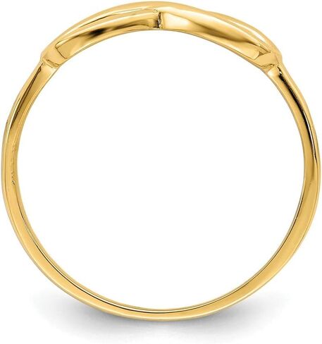 Solid 14k Yellow Gold Infinity Love Knot Symbol Ring Band in Saudi Arabia