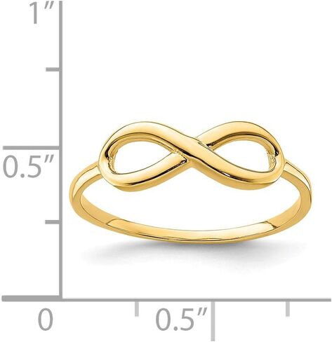 Solid 14k Yellow Gold Infinity Love Knot Symbol Ring Band in Saudi Arabia