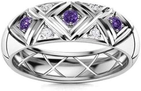 Jewels by Parijaat 0.30 Cttw Round Cut Created Gemstone X Design Wedding Engagement Men's Ring In 14K White Gold Over 925 Sterling Silver with Lovely Gift Box in Saudi Arabia