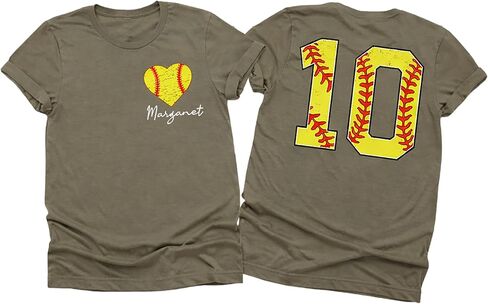LOVELYPOD Personalized Softball Mom Shirt with Kids Name and Jersey Number, Softballs Shirts for Women, Softball Mama Gifts in Saudi Arabia