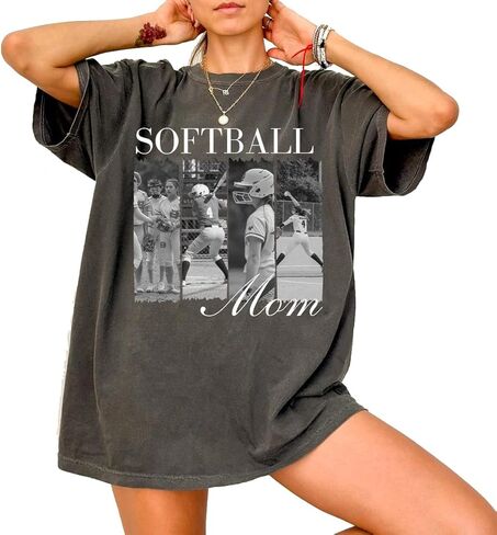 LOVELYPOD Personalized Softball Mom Shirt with Kids Name and Jersey Number, Softballs Shirts for Women, Softball Mama Gifts in Saudi Arabia
