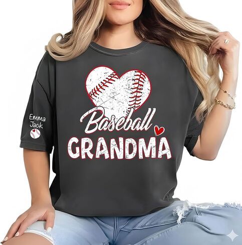 Baseball Family Shirt for Grandma and Family Members Sports Theme Apparel with Heart Baseball Design for Everyday Wear in Kuwait