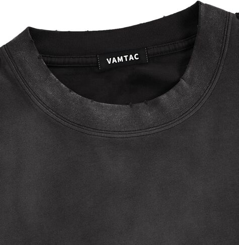 Vamtac Heavyweight T Shirts for Men Oversized Gradient Tshirt Wash Crewneck Short Sleeves Plain T Shirts Summer Cotton Tops in Saudi Arabia