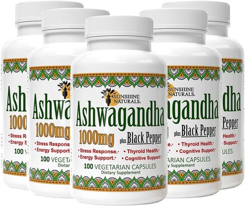 Ashwagandha & Black Pepper Dietary Supplement. 1000mg. 100 Capsule. in Saudi Arabia