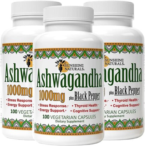 Ashwagandha & Black Pepper Dietary Supplement. 1000mg. 100 Capsule. in Saudi Arabia