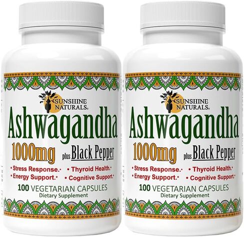 Ashwagandha & Black Pepper Dietary Supplement. 1000mg. 100 Capsule. in Saudi Arabia