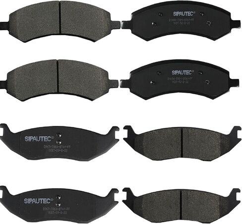 SIPAUTEC-Front & Rear Carbon Fiber Ceramic Brake Pads Replacement for Dodge Ram1500 /Ram 1500 Classic | OEM Fitment | Low Noise | Dust Free | 8 Brake Pads in Kuwait
