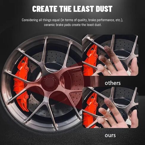 SIPAUTEC-Front & Rear Carbon Fiber Ceramic Brake Pads Replacement for Dodge Ram1500 /Ram 1500 Classic | OEM Fitment | Low Noise | Dust Free | 8 Brake Pads in Kuwait