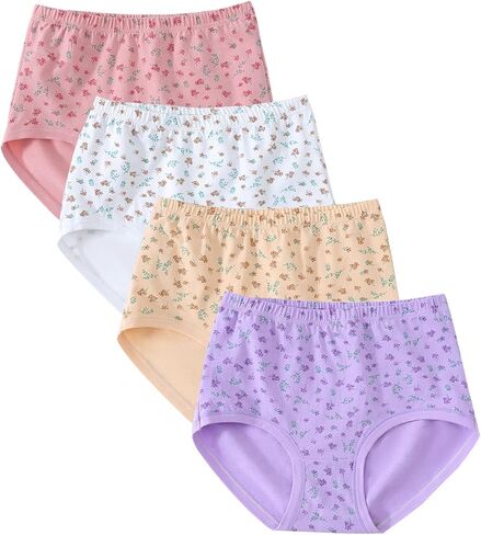 4Pcs Granny Panties for Women Full Coverage Briefs Middle-Aged Loose Daily Panties, Plus Size in Saudi Arabia