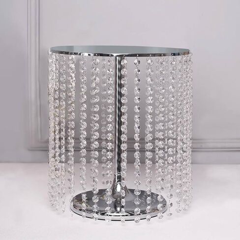 Efavormart 13" Gold Beaded Crystal Metal Cake Stand, 4" Tall Riser Cupcake Dessert Display with 141 Diamonds in 3 Layers for Wedding Receptions, Birthdays, and Elegant Celebrations in Kuwait