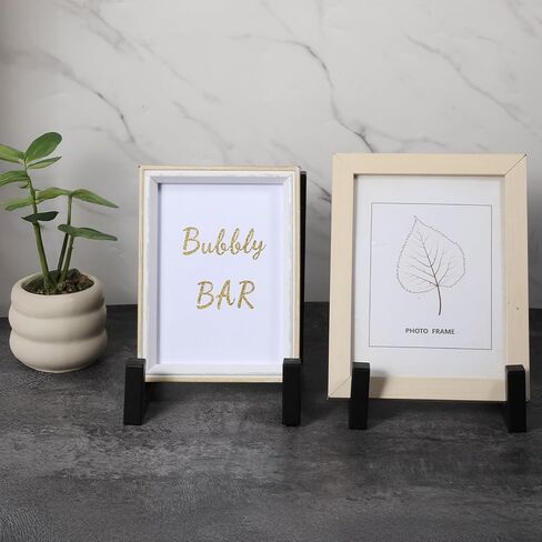 2 Pack Large Plate Stands for Display – 8 Inch Black Metal Easel Stands for Picture Frames, Books, Platters, Photos & Artwork – Industrial-Style Tabletop Display Holder (Iron, 6" x 5.7" x 8") in Kuwait