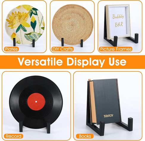 2 Pack Large Plate Stands for Display – 8 Inch Black Metal Easel Stands for Picture Frames, Books, Platters, Photos & Artwork – Industrial-Style Tabletop Display Holder (Iron, 6" x 5.7" x 8") in Kuwait