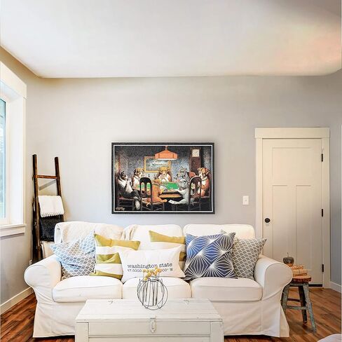 الكلاب تلعب البوكر بقلم كاسيوس مارسيلوس كوليدج | لوحة فنية جدارية منسوجة معلقة | لعبة كلاسيكية غريبة الأطوار غرفة الفن | 100% قطن مقاس الولايات المتحدة الأمريكية 54x38 in Kuwait