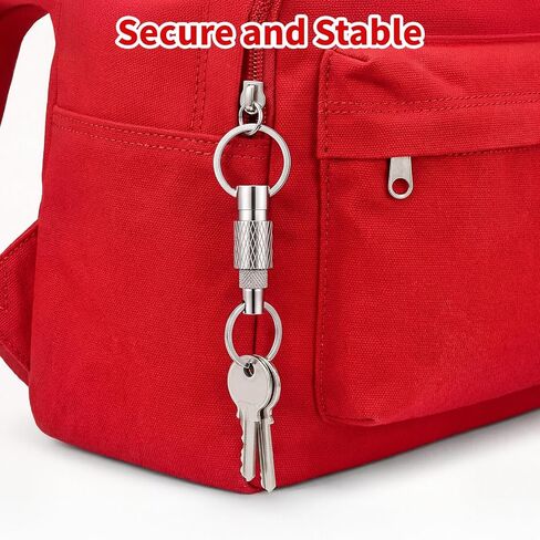 3 Pcs Quick Release Keychain, Detachable Aluminum Alloy Key Ring with 360° Rotation,Heavy Duty Dual Split Snap Lock Holder, Pull Apart Quick Disconnect Keychain for Car Keys (Silver, Black, Red) in Saudi Arabia