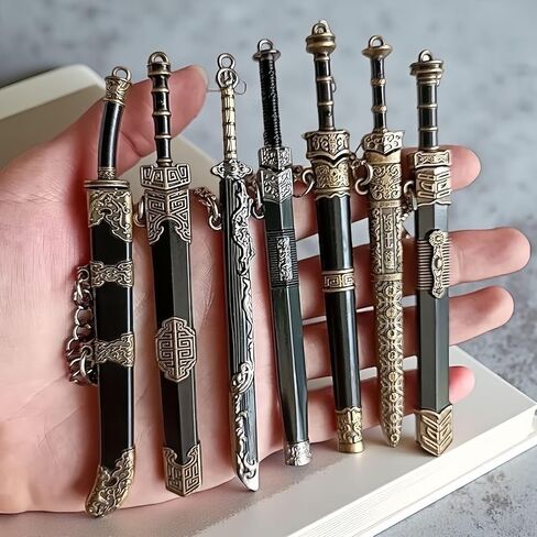 Mini Detachable Handle Keychain for Ancient Swords, Made of Alloy Material, Interesting Design,Creative Car Key Pendant in Saudi Arabia