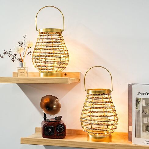 Metal Cordless Table Lamp 8 "H Metal Cage LED Cage Lamp with 6-Hour Timer, Vintage Decorative Fairy Lights Lantern for Indoor/Outdoor Bedrooms Weddings Parties Patio Events in Saudi Arabia