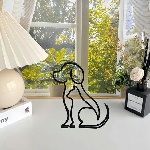 منحوتة فنية بسيطة، خط معدني تجريدي معدني شخصي، حرف فنية بسيطة، زخارف رسم خطية مبتكرة للجدار، غرفة المعيشة، ديكور مكتب المكتب المنزلي (الكلاب والقطط) in Kuwait