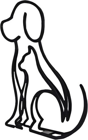 منحوتة فنية بسيطة، خط معدني تجريدي معدني شخصي، حرف فنية بسيطة، زخارف رسم خطية مبتكرة للجدار، غرفة المعيشة، ديكور مكتب المكتب المنزلي (الكلاب والقطط) in Kuwait