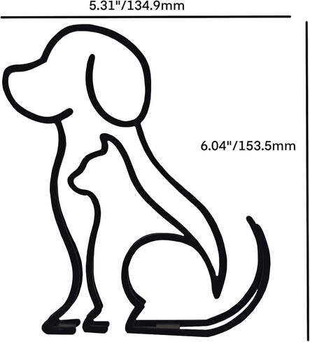 منحوتة فنية بسيطة، خط معدني تجريدي معدني شخصي، حرف فنية بسيطة، زخارف رسم خطية مبتكرة للجدار، غرفة المعيشة، ديكور مكتب المكتب المنزلي (الكلاب والقطط) in Kuwait