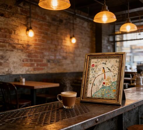 Gold Framed Vintage Plant Bird Canvas Wall Art Medieval Nature Aesthetic Flower Sparrow Painting Picture Wall Decor Colorful Birds And Flowers Poster Print Artwork for Bedroom Living Home Decoration in Saudi Arabia