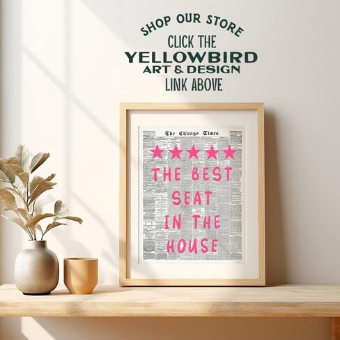 Preppy Humorous Bathroom Decor - Newspaper Wall Decor Restroom Signs - Pink Quirky Guest Bath Artwork - funny Bath Print - Eclectic Small Bathroom Wall Art for Women - Y2k Half Restroom Picture in Kuwait